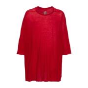 Rode Crewneck T-shirts en Polos Rick Owens , Red , Heren