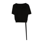 Zwarte mouwloze T-shirt met geribbelde ronde hals Rick Owens , Black ,...