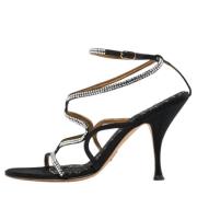 Pre-owned Satin sandals Dolce & Gabbana Pre-owned , Black , Dames