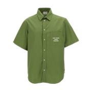 Groene Shirt met Slogan Drole de Monsieur , Green , Heren