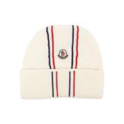 Tricolor Wollen Muts Moncler , Beige , Heren