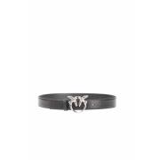 Love Birds Diamond Cut Leren Riem Pinko , Black , Dames