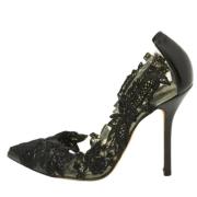 Pre-owned Leather heels Oscar De La Renta Pre-owned , Black , Dames