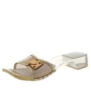 Pre-owned Fabric sandals Louis Vuitton Vintage , White , Dames