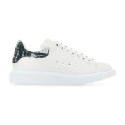 Witte leren sneakers met bedrukte stoffen hiel Alexander McQueen , Whi...