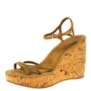 Pre-owned Suede sandals Prada Vintage , Brown , Dames