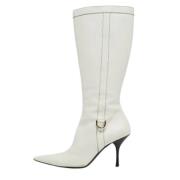 Pre-owned Leather boots Gucci Vintage , White , Dames