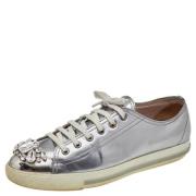Pre-owned Leather sneakers Miu Miu Pre-owned , Gray , Dames