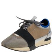 Pre-owned Leather sneakers Balenciaga Vintage , Gray , Dames