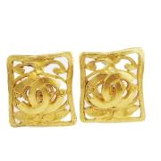 Pre-owned Metal earrings Chanel Vintage , Yellow , Dames