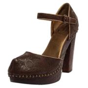 Pre-owned Leather heels Prada Vintage , Brown , Dames