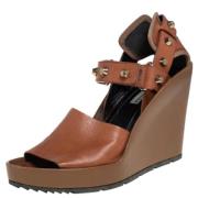 Pre-owned Leather sandals Balenciaga Vintage , Brown , Dames