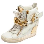 Pre-owned Leather sneakers Giuseppe Zanotti Pre-owned , White , Dames