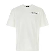 Witte katoenen T-shirt Versace , White , Heren