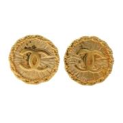 Pre-owned Metal earrings Chanel Vintage , Yellow , Dames