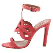 Pre-owned Suede sandals Alaïa Pre-owned , Pink , Dames