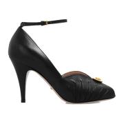 Leren pumps met Interlocking G-logo Gucci , Black , Dames