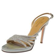 Pre-owned Satin sandals Valentino Vintage , Gray , Dames