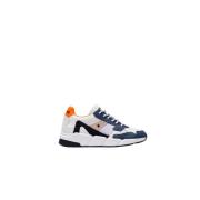 Racer Sneaker - Wit Leer en Blauw Suède Trainer Newlab , Multicolor , ...