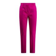 Fuchsia Wortel Fit Katoenen Broek Max Mara Studio , Pink , Dames