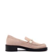 Gedurfde Parel Loafer Stuart Weitzman , Beige , Dames