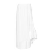 Geplooide Asymmetrische Rok Lanvin , White , Dames