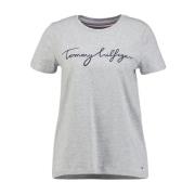 Logo Signature T-Shirt - Grijs Tommy Hilfiger , Gray , Dames