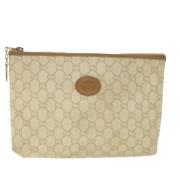 Pre-owned Canvas clutches Gucci Vintage , Beige , Dames