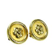 Pre-owned Metal earrings Chanel Vintage , Yellow , Dames