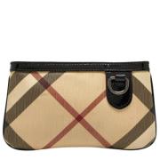 Pre-owned Leather clutches Burberry Vintage , Beige , Dames