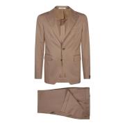 F1057 Fango Suit - Luxe mix van katoen en zuivere wol Tagliatore , Bro...