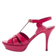 Pre-owned Leather sandals Yves Saint Laurent Vintage , Pink , Dames
