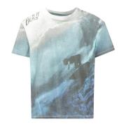 Ripped Kraag Beach Boys T-Shirt ERL , Blue , Heren