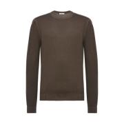 Comfortabele Virgin Wool Crewneck Sweater Boglioli , Brown , Heren