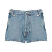 Denim Shorts met riemlussen en zakken Coperni , Blue , Dames