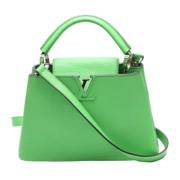 Pre-owned Leather shoppers Louis Vuitton Vintage , Green , Dames