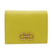 Pre-owned Leather wallets Salvatore Ferragamo Pre-owned , Yellow , Dam...