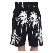 Zwarte Unisex Shorts met Print en Logo Barrow , Black , Dames