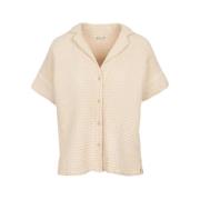 Crème Loose Fit Geëmbosseerd Shirt Masscob , Beige , Dames