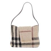 Pre-owned Wool shoulder-bags Burberry Vintage , Beige , Dames