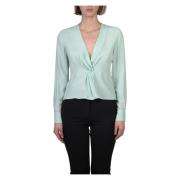 Zijden Blouse - Baradero Collectie Pinko , Green , Dames