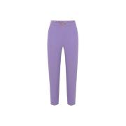 Stretch Crêpe Rechte Pijp Broek Elisabetta Franchi , Purple , Dames