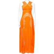 Pre-owned Cotton dresses Stella McCartney Pre-owned , Orange , Dames