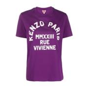 Paars Logo Print T-Shirt Kenzo , Purple , Dames