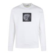 Sweatshirt met textuurprint Stone Island , White , Heren