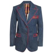 Pre-owned Denim outerwear Gucci Vintage , Blue , Dames