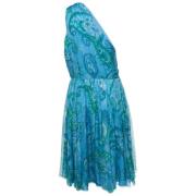 Pre-owned Silk dresses Dior Vintage , Blue , Dames