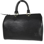 Pre-owned Leather handbags Louis Vuitton Vintage , Black , Dames