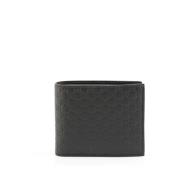 Heren Bifold Portemonnee van Zwart Leer Gucci , Black , Dames