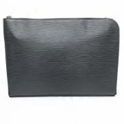 Pre-owned Leather clutches Louis Vuitton Vintage , Black , Dames